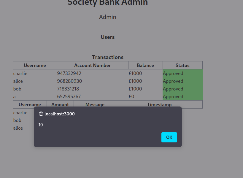 Society Bank Admin